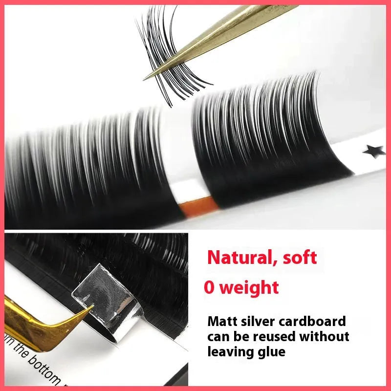 16-row dense row false eyelashes made from mink hair with matte finish, showing length options from 8mm to 18mm