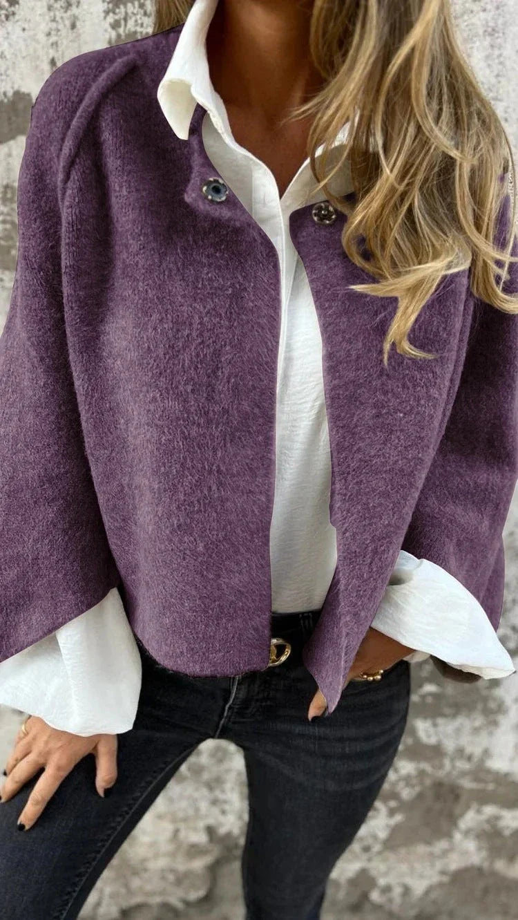 A cozy batwing sleeve cardigan made with a soft, luxurious imitation cashmere blend fabric in a variety of stylish colors.