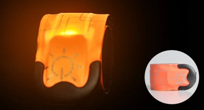 Rechargeable LED sports bracelet in multiple colours for night-time safety