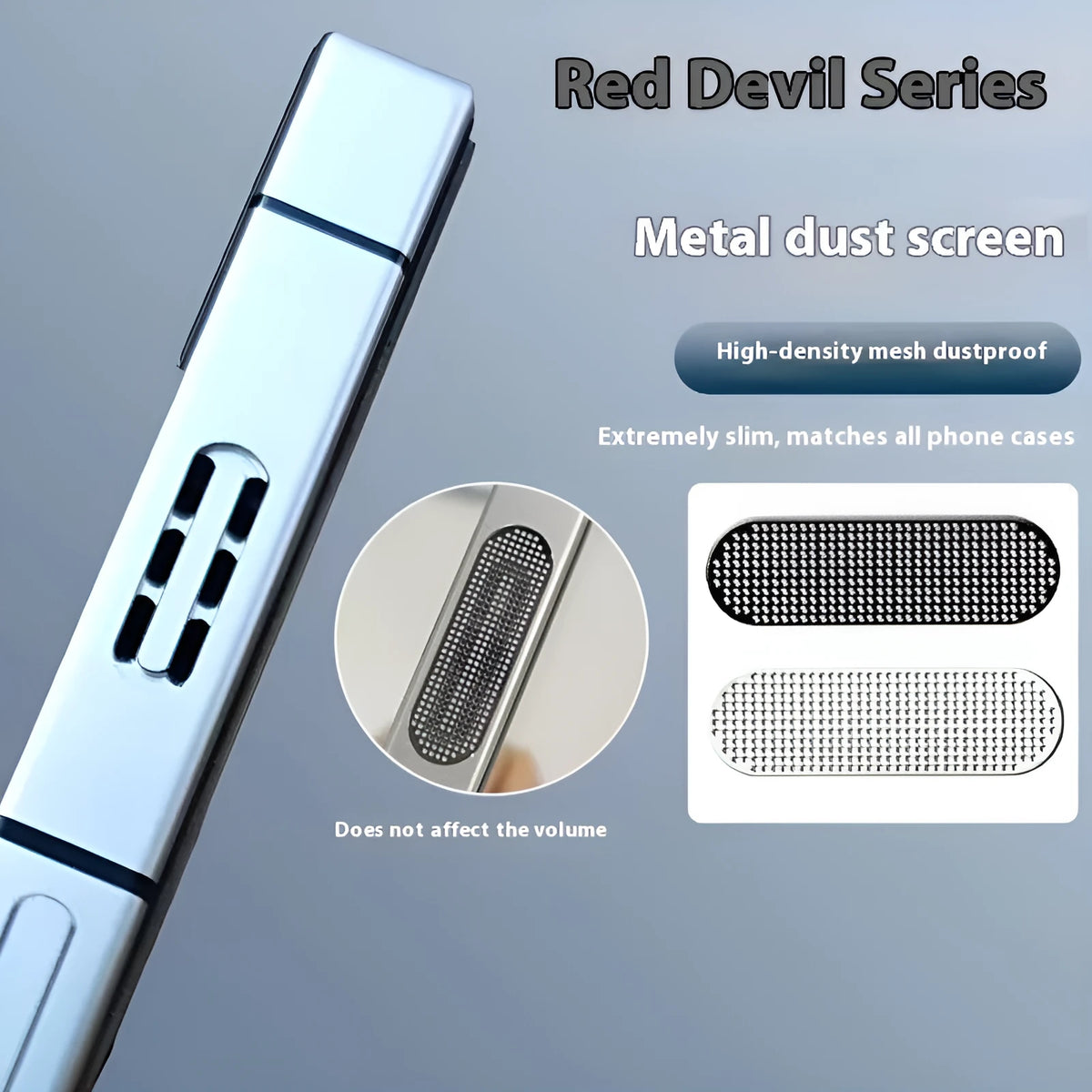 RED MAGIC metal dustproof net 4-pack black and silver for multiple phone models