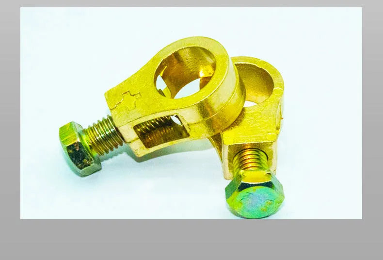 Copper battery clamp with nickel-plated finish for automotive electrical connections