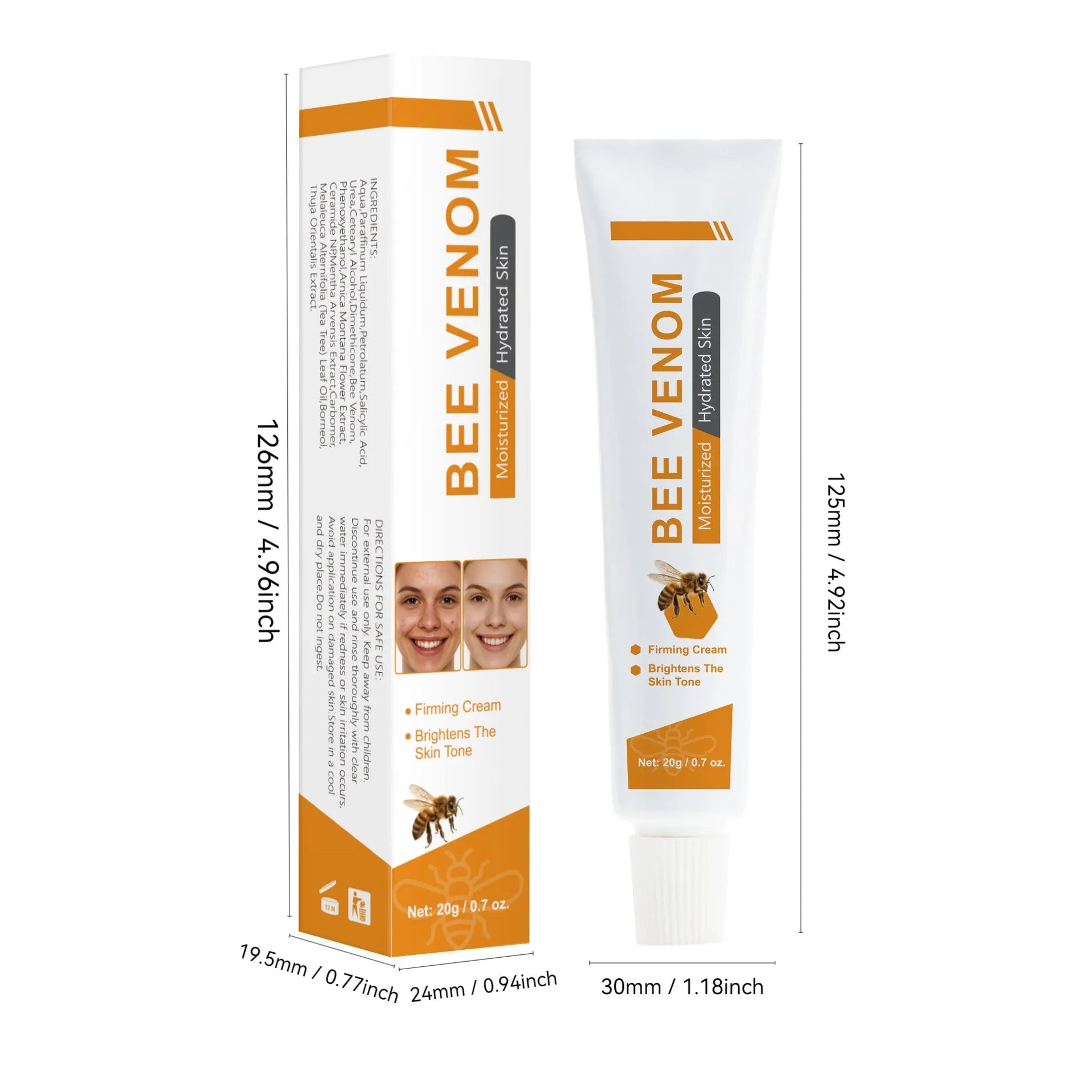 20g bee facial cream container with universal beauty skincare product
