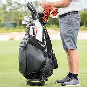 Black portable golf ball cleaning machine made from ABS for golf bag use