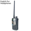 Baofeng UV-5RA black two-way radio handheld transceiver with dual display screen, keypad, and rubberised antenna.