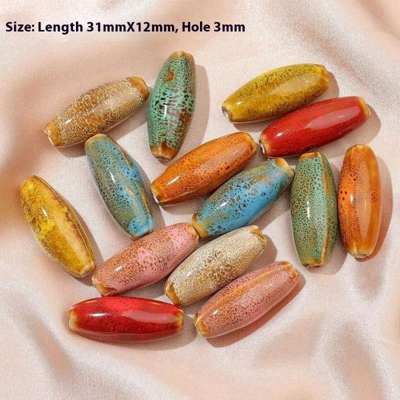 Ceramic flower glaze beads in multiple colours for jewellery making and braiding crafts