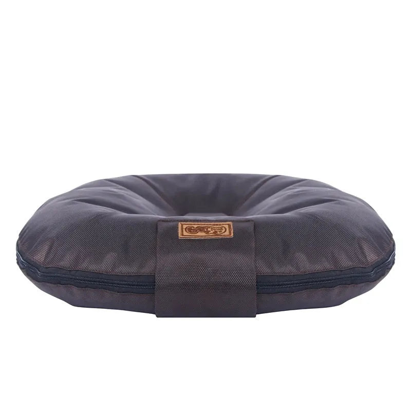 Removable washable Oxford cloth pet mattress for dogs in black, shown with dimensions 55cm by 45cm.