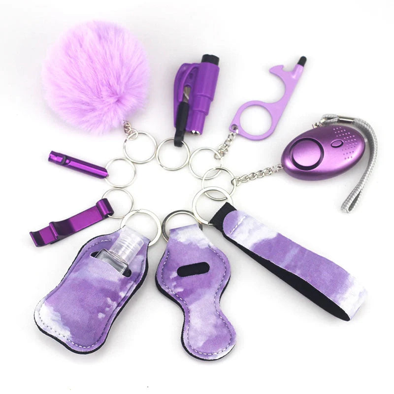 Keychain accessory bottles in various colours, made from durable artificial leather