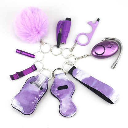 Keychain accessory bottles in various colours, made from durable artificial leather