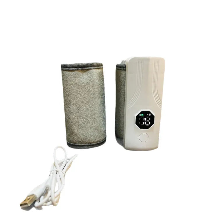 Grey and white car charger electric milk warmer for baby bottles
