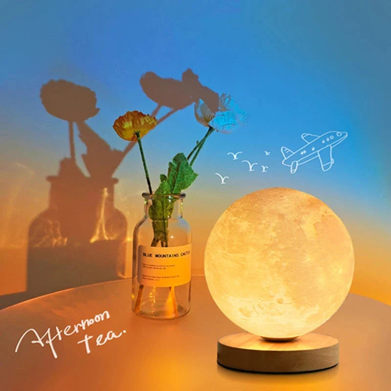 3D Magnetic Floating Levitating Moon Lamp with touch control and 3 colour options