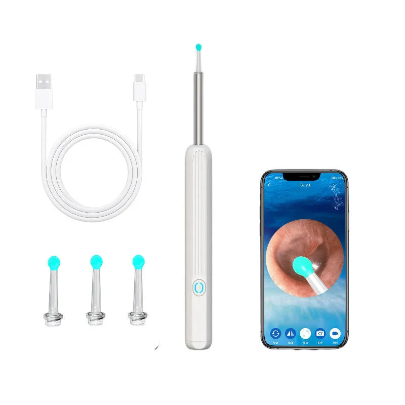 Wireless Smart HD Endoscope with luminous ear pick for clear ear cleaning