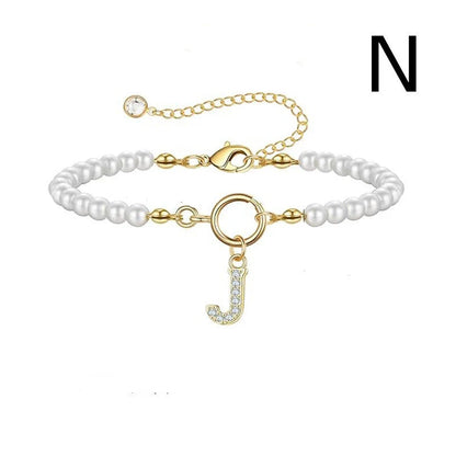 2024 personalised initial pearl bracelet for women with toggle clasp