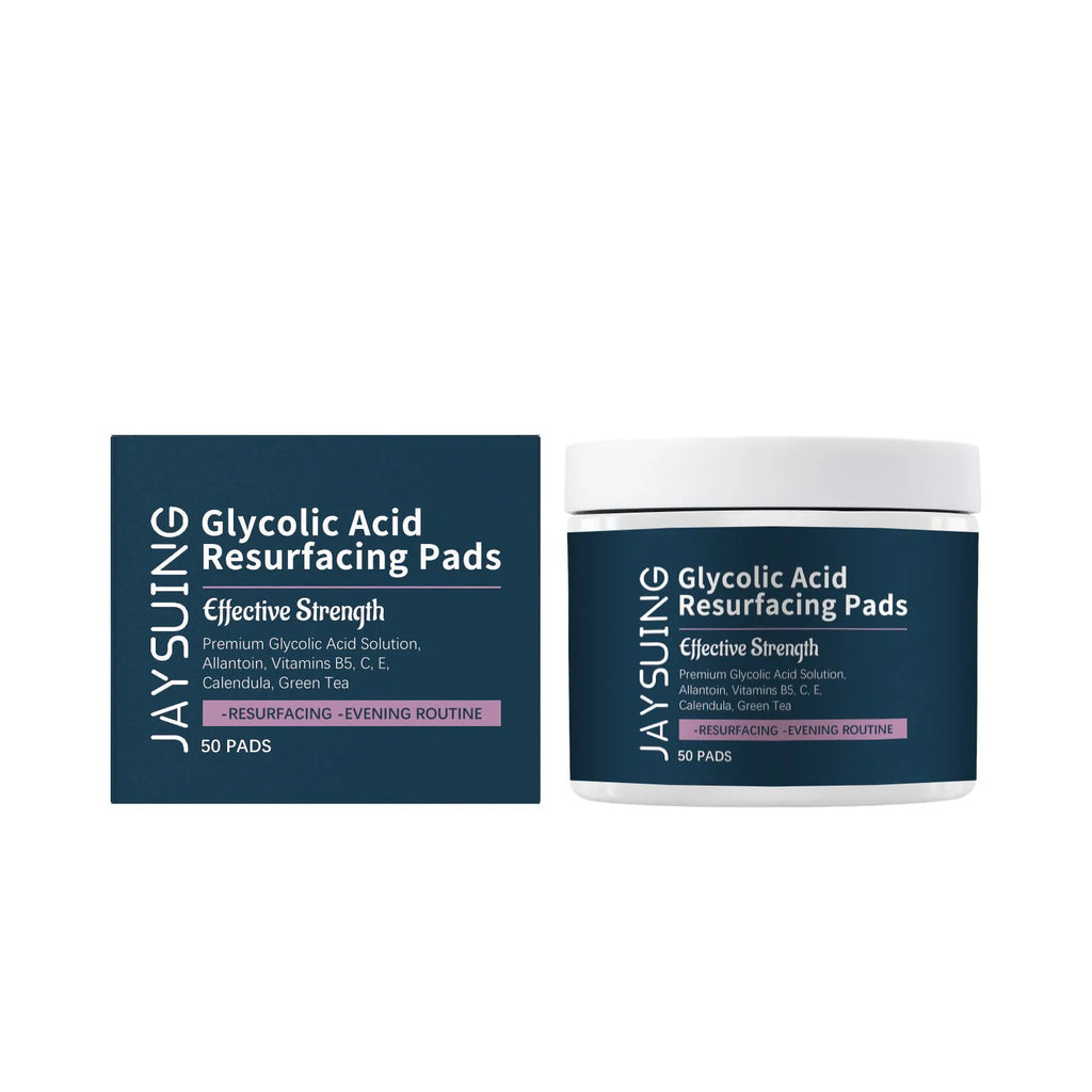 Glycolic acid exfoliating moisturising cotton cloth facial pads 50 count with vitamin complex