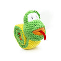 Squeaky dog puzzle toy in snail shape with velvet fabric, showing hidden food holes for foraging games.