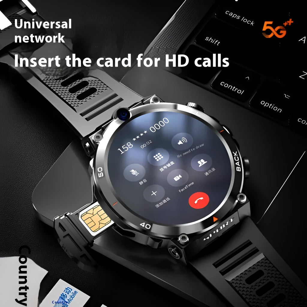 Run 2G Memory 16G coloured sports smartwatch with dual cameras and a touch screen on a wrist.