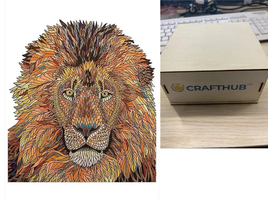 Animal Puzzle Craft Hub A3 Size Wooden Box for puzzle storage and display