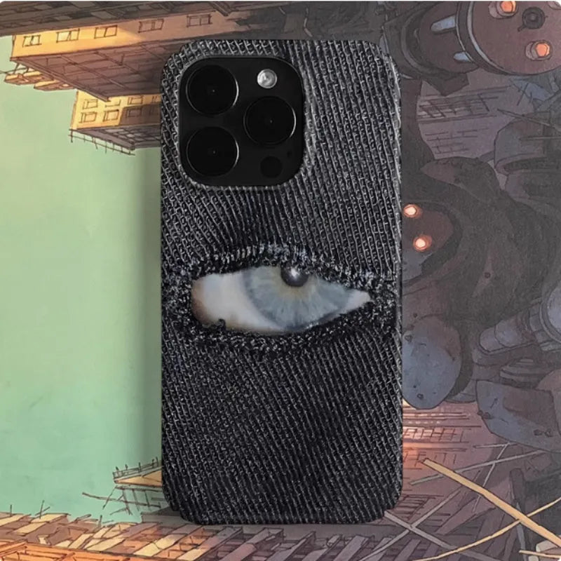 Eyes fashion trend art niche protective hard shell phone case for iPhone with anti-scratch coating and cut-out design