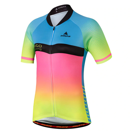Falina Flamboyant cycling jersey and shorts set in black or white with moisture-wicking fabric
