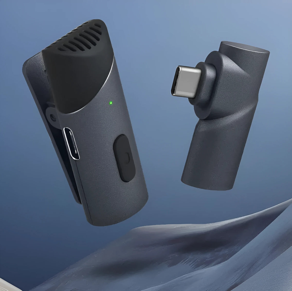 M6 black lavalier condenser microphone with Type-C connector for mobile phone recording