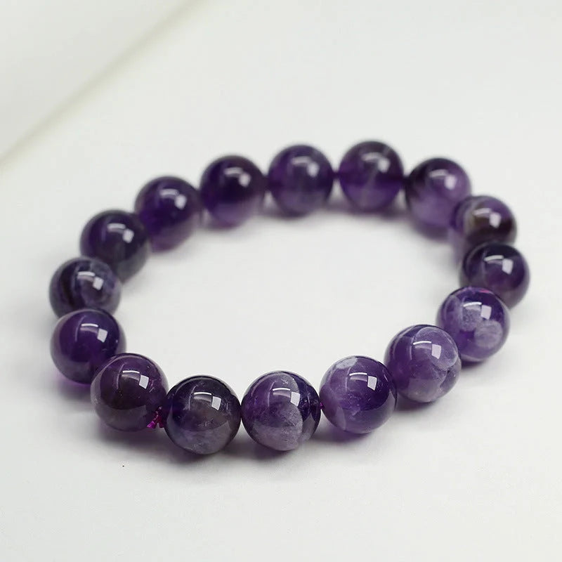 Natural Fantasy Amethyst Bracelet with adjustable string and vibrant amethyst beads