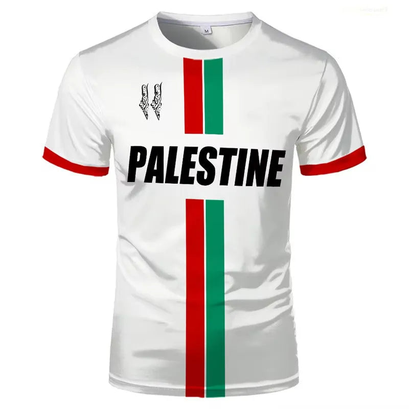 3D printed football T-shirt with raised graphic patterns in spandex fabric