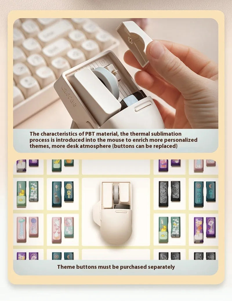 Xiaoqiao Tofu colour wireless mouse with seven buttons and USB-C charging port