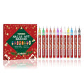 Set of 12 Christmas manicure graffiti pens in red, yellow, and blue tones for nail art