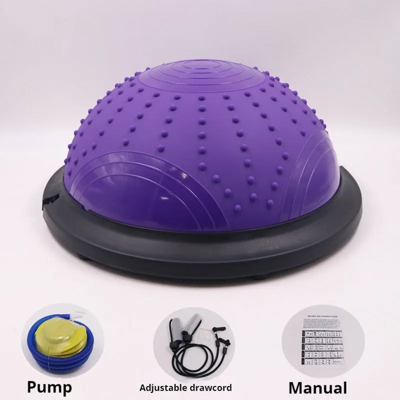 46cm glossy wave speed ball yoga balance ball in blue on white background