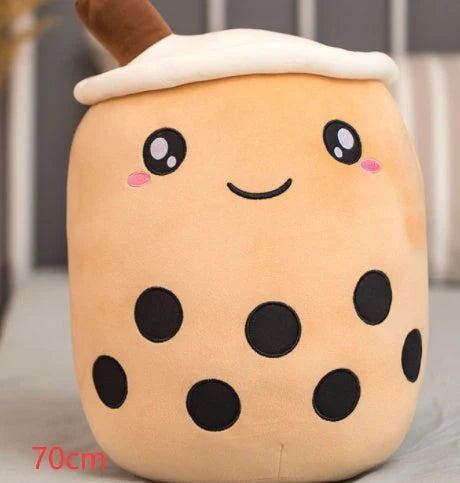 Strawberry Milk Tea Plush Boba Cup Toy in various colours and sizes