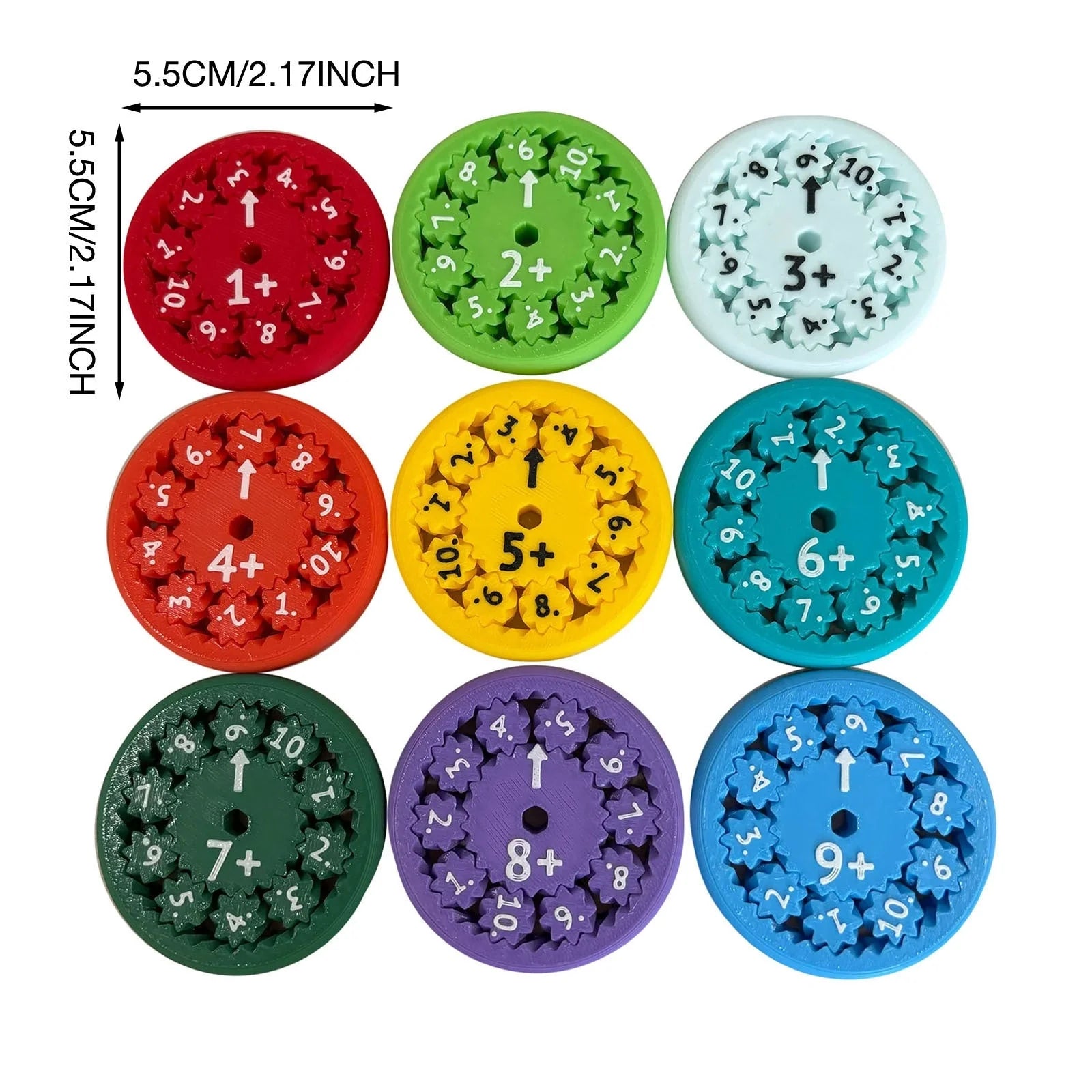 Colourful Math Fidget Spinners set for kids' math learning