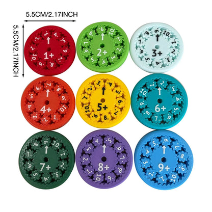 Colourful Math Fidget Spinners set for kids' math learning