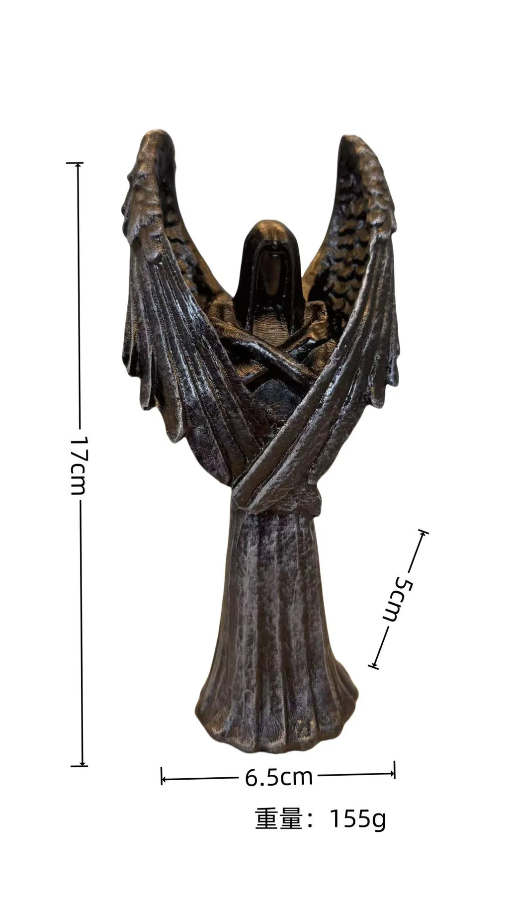 Dark Angel decorative resin statue, 17cm tall, in affordable luxury gothic style.
