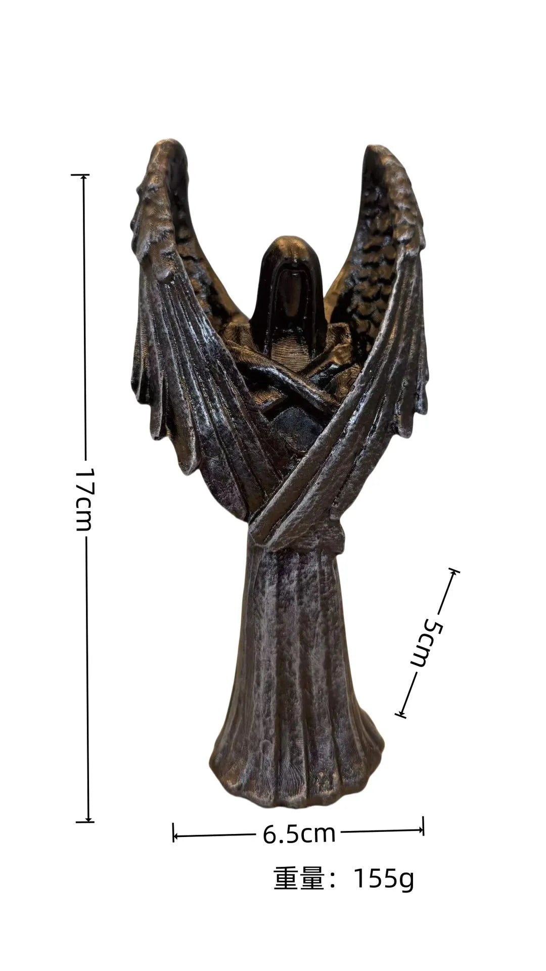 Dark Angel decorative resin statue, 17cm tall, in affordable luxury gothic style.