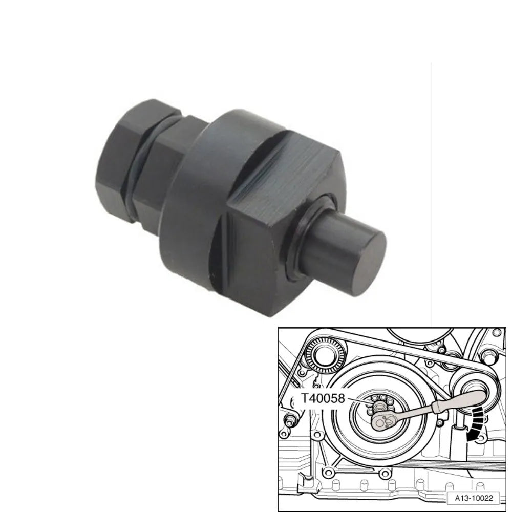 Aodi T40058 crankshaft rotating sleeve timing tool with metal adapter and guide pin