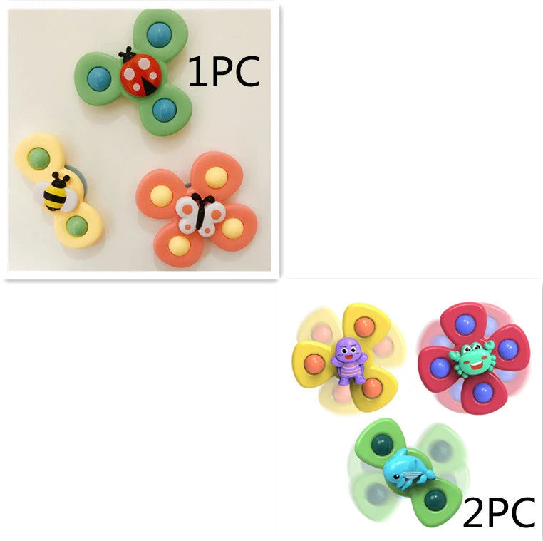 Kids Gyro Insect Sucker Spinner Rattle Bath Toy for Baby Toddlers