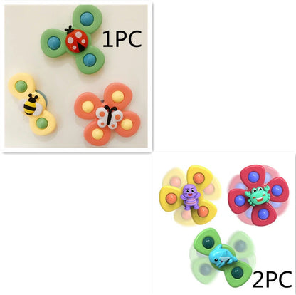 Kids Gyro Insect Sucker Spinner Rattle Bath Toy for Baby Toddlers