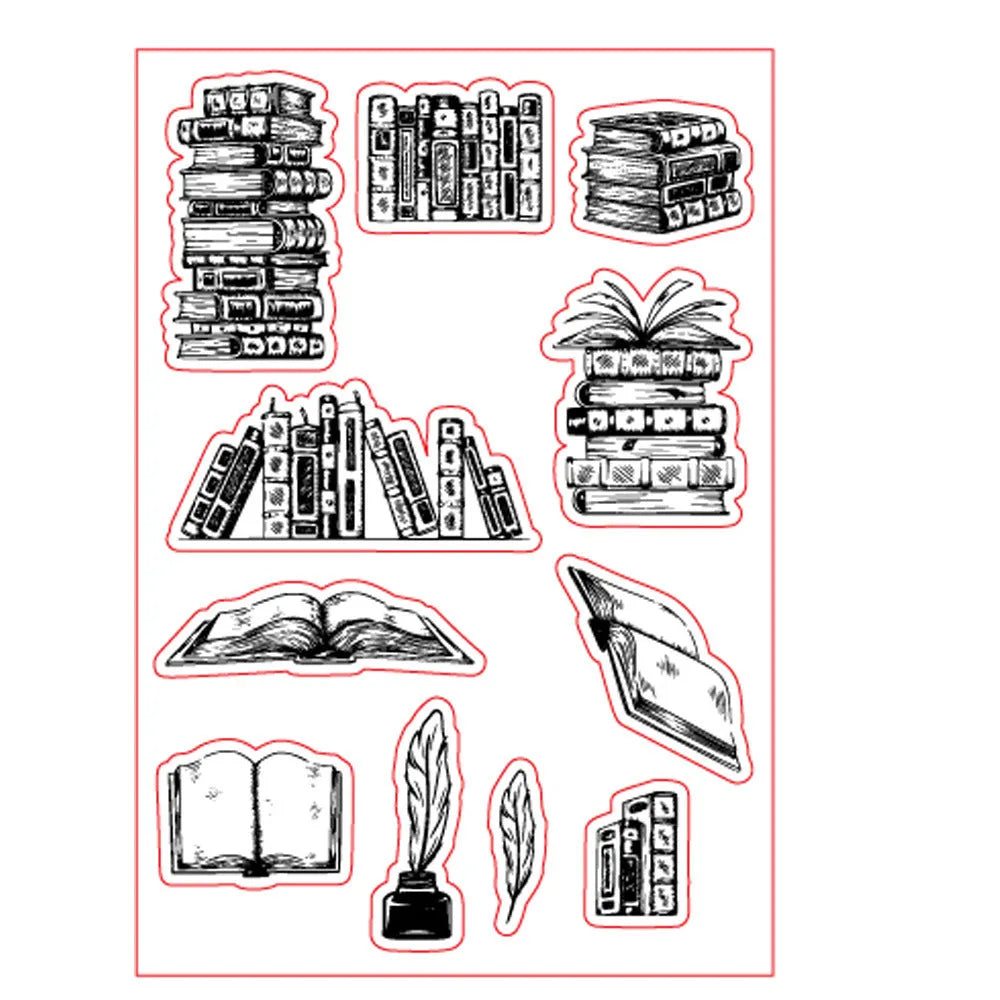 Transparent silicone stamp measuring 11 by 16 cm with patterned design for paper crafts