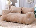Luxury cat bed sofa in mousse coffee colour with thick backrest and plush pillow on anti-slip base