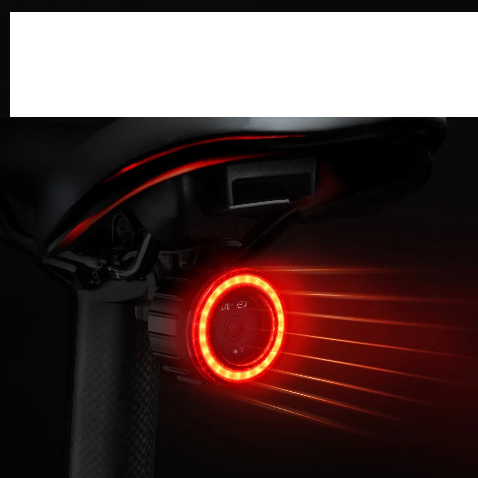 Black Boxed intelligent induction brake bicycle taillight with seat tube mount
