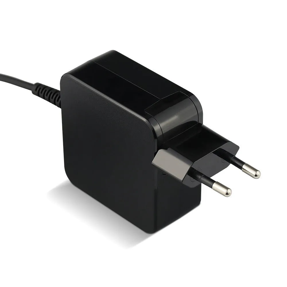 Black 45W laptop power adapter with American DC connector and charging cable