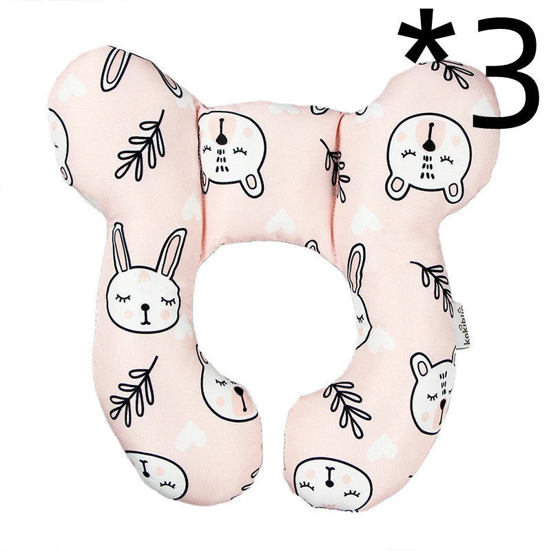 U-shaped baby head support pillow in various styles for car safety seats