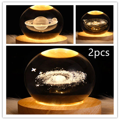 Magical Galaxy Crystal Ball Lamp with captivating 3D celestial lighting effects