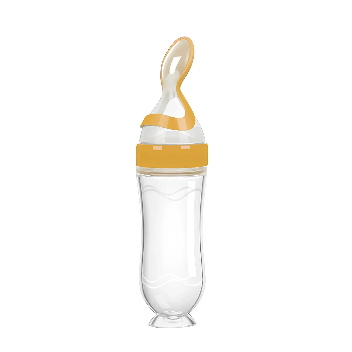 Blue baby spoon bottle feeder, 120ml capacity, food-grade silicone and PP, for 3 months semi-liquid feeding