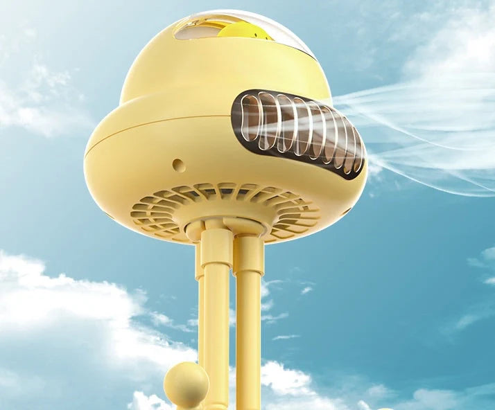 USB Mini Rechargeable Bladeless Fan for Baby Strollers with safety net cover