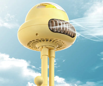 USB Mini Rechargeable Bladeless Fan for Baby Strollers with safety net cover