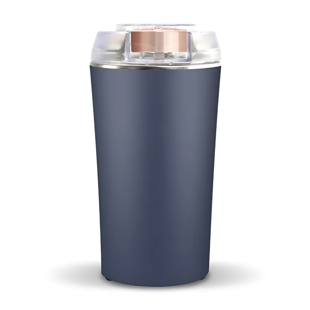 Blue mini food grinder machine with stainless steel construction for grinding spices and grains