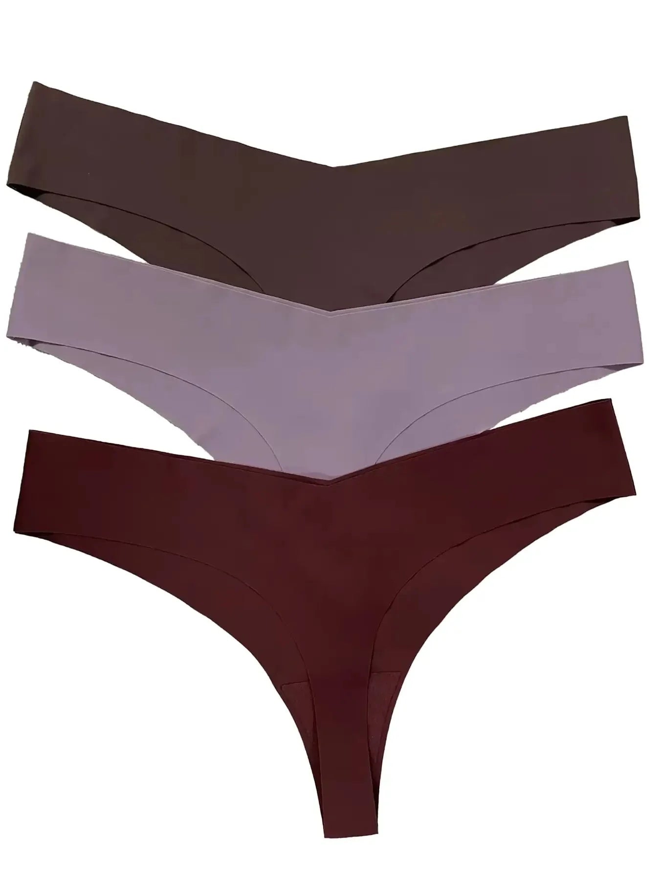 Low waist ice silk seamless underwear set in assorted colours with purified cotton crotch