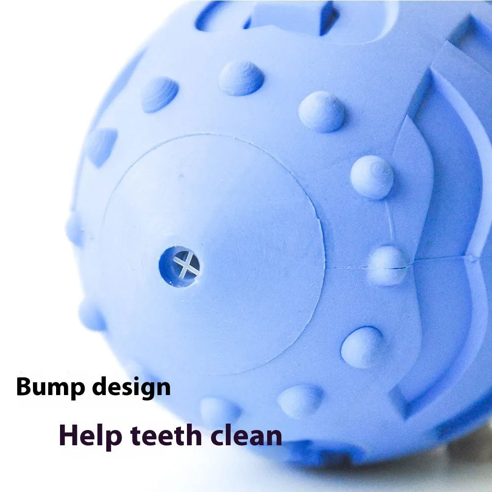 Thickened light green rubber rugby ball dog toy with vocal sound feature for chewing and interactive play.