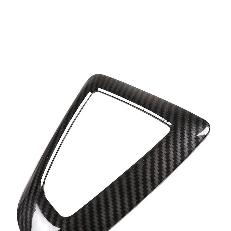 BMW gear base frame centre console insert with carbon fibre pattern in left titanium colour