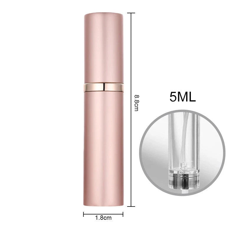 Compact perfume vaporizer in various colours with leak-proof design for travel